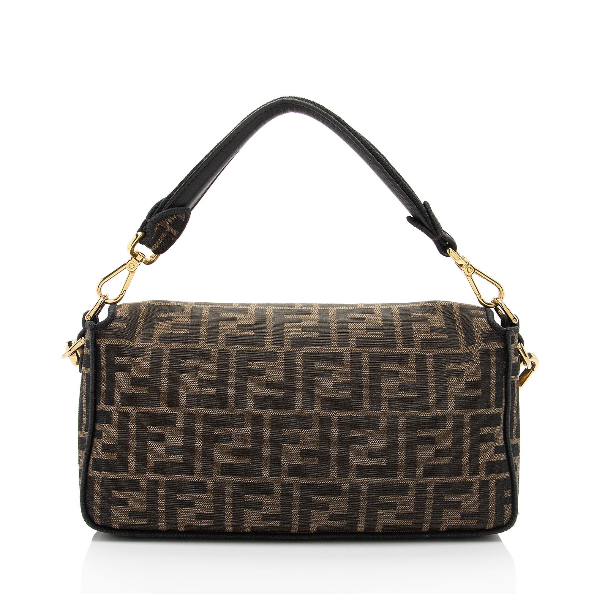 Fendi Zucca Calfskin Baguette Shoulder Bag (SHF-J0QlAm)