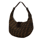 Fendi Zucca Canvas Croissant Hobo (SHG-pRbqrM)