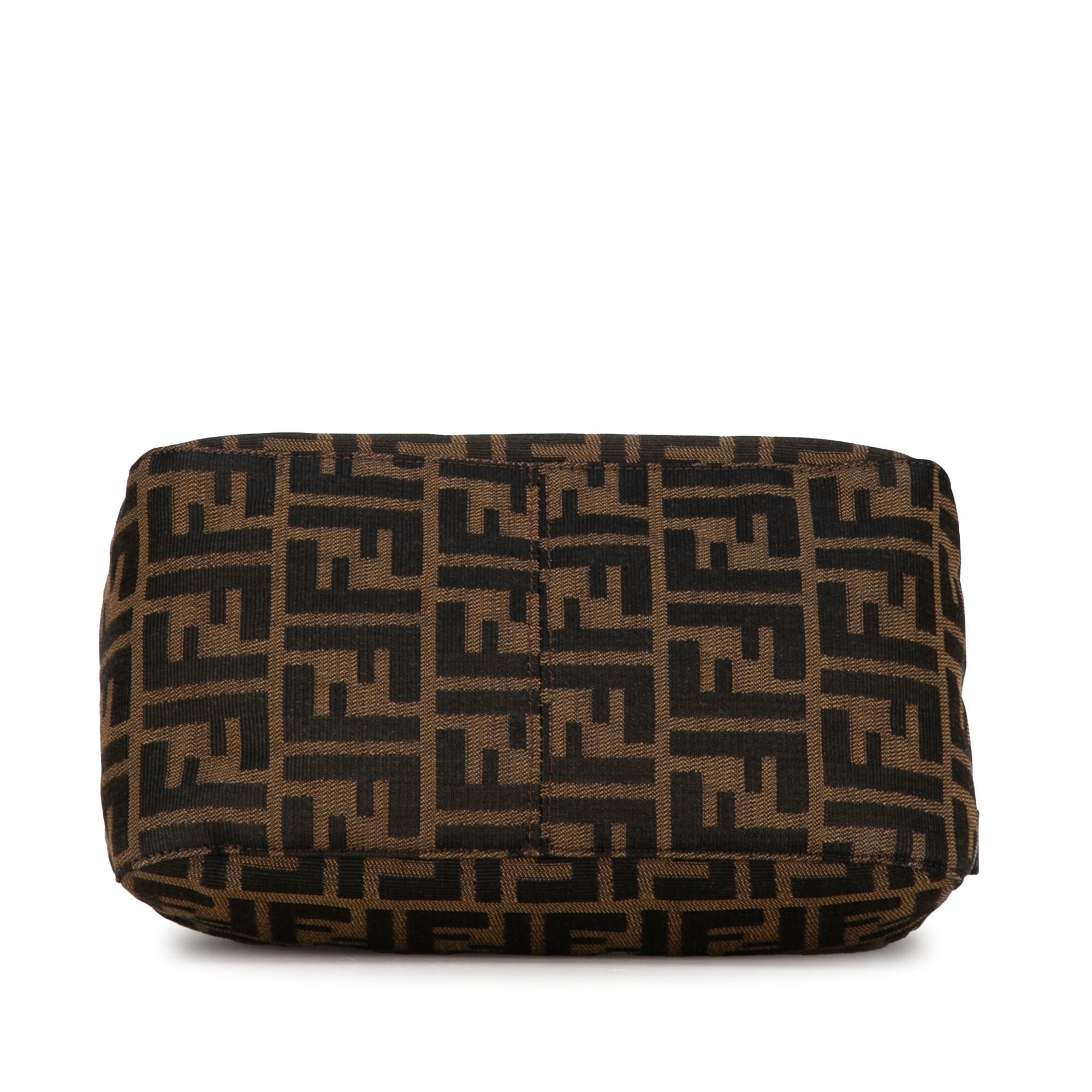 Fendi Zucca Canvas Double Flap Shoulder Bag (SHG-BZYeGl)
