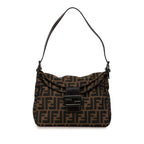 Fendi Zucca Canvas Double Flap Shoulder Bag (SHG-BZYeGl)