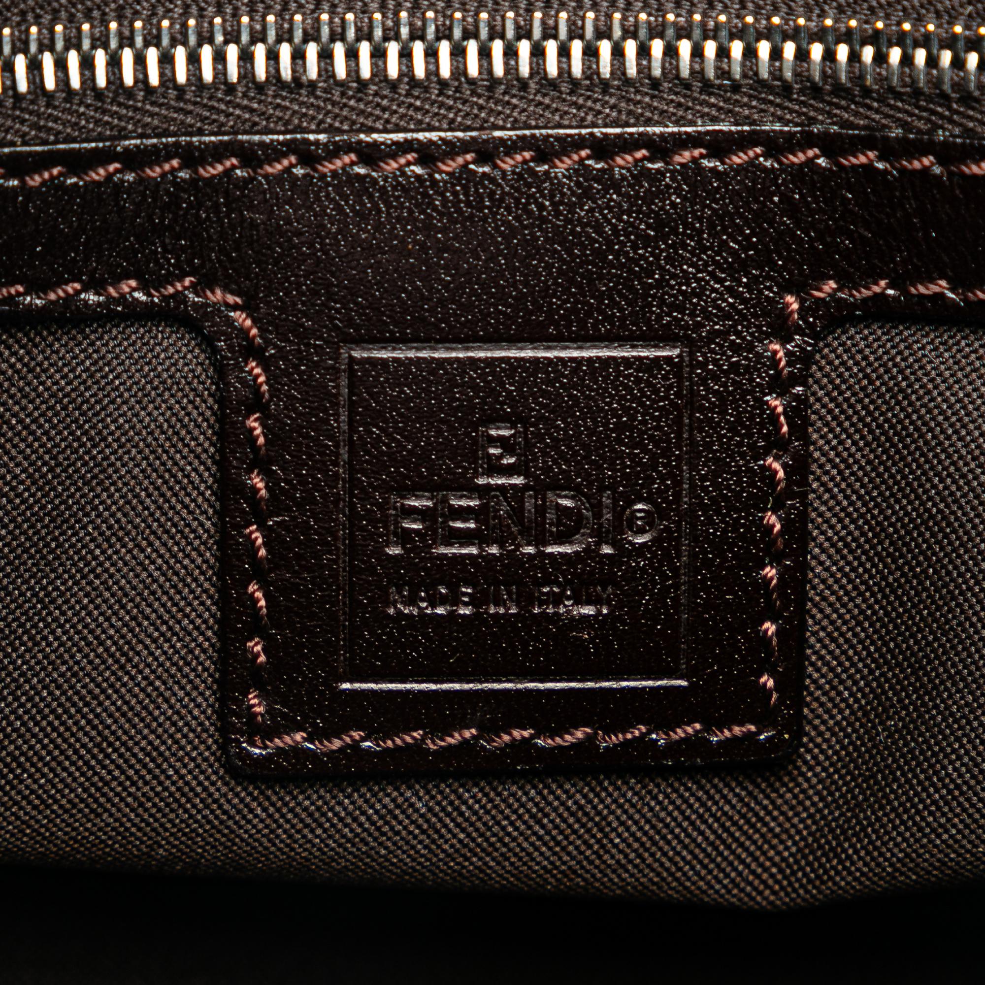 Fendi Zucca Canvas Double Flap Shoulder Bag (SHG-BZYeGl)