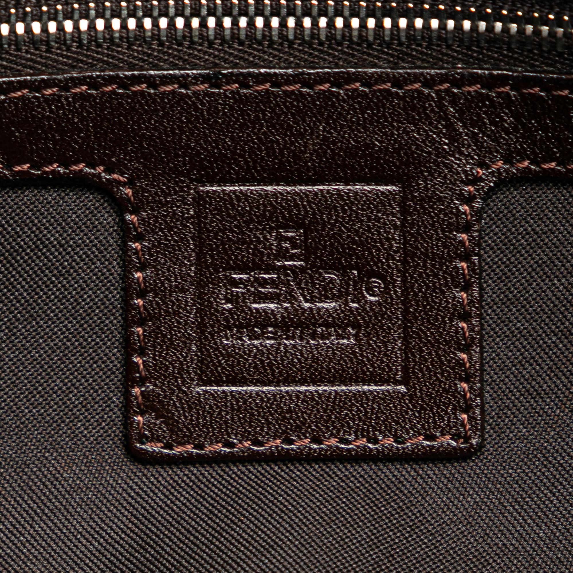 Fendi Zucca Canvas Double Flap Shoulder Bag (SHG-k4mhEM)