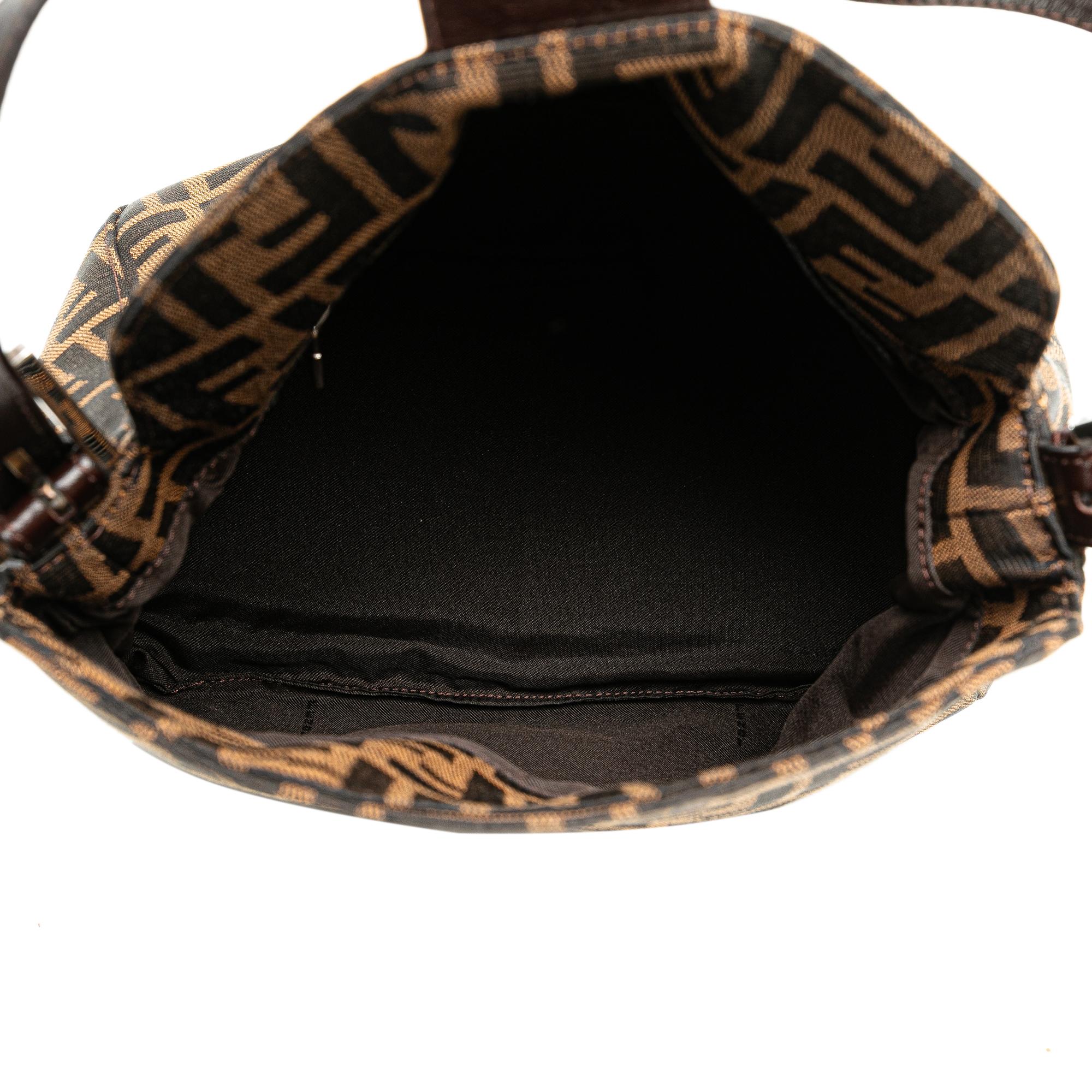 Fendi Zucca Canvas Double Flap Shoulder Bag (SHG-5160t3)