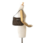Fendi Zucca Canvas Double Flap Shoulder Bag (SHG-5160t3)