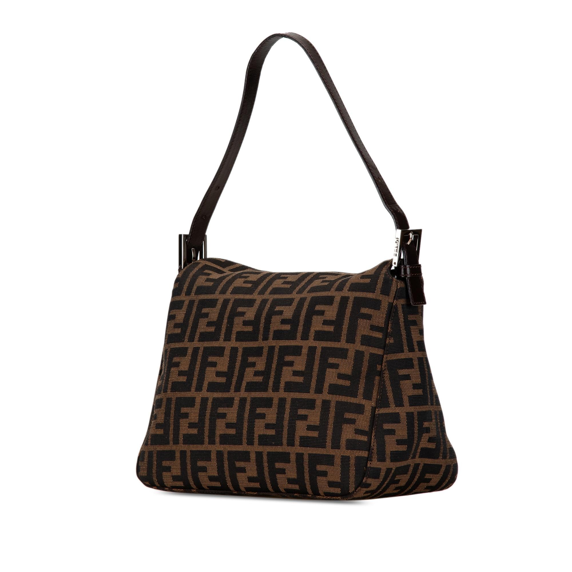 Fendi Zucca Canvas Double Flap Shoulder Bag (SHG-5160t3)