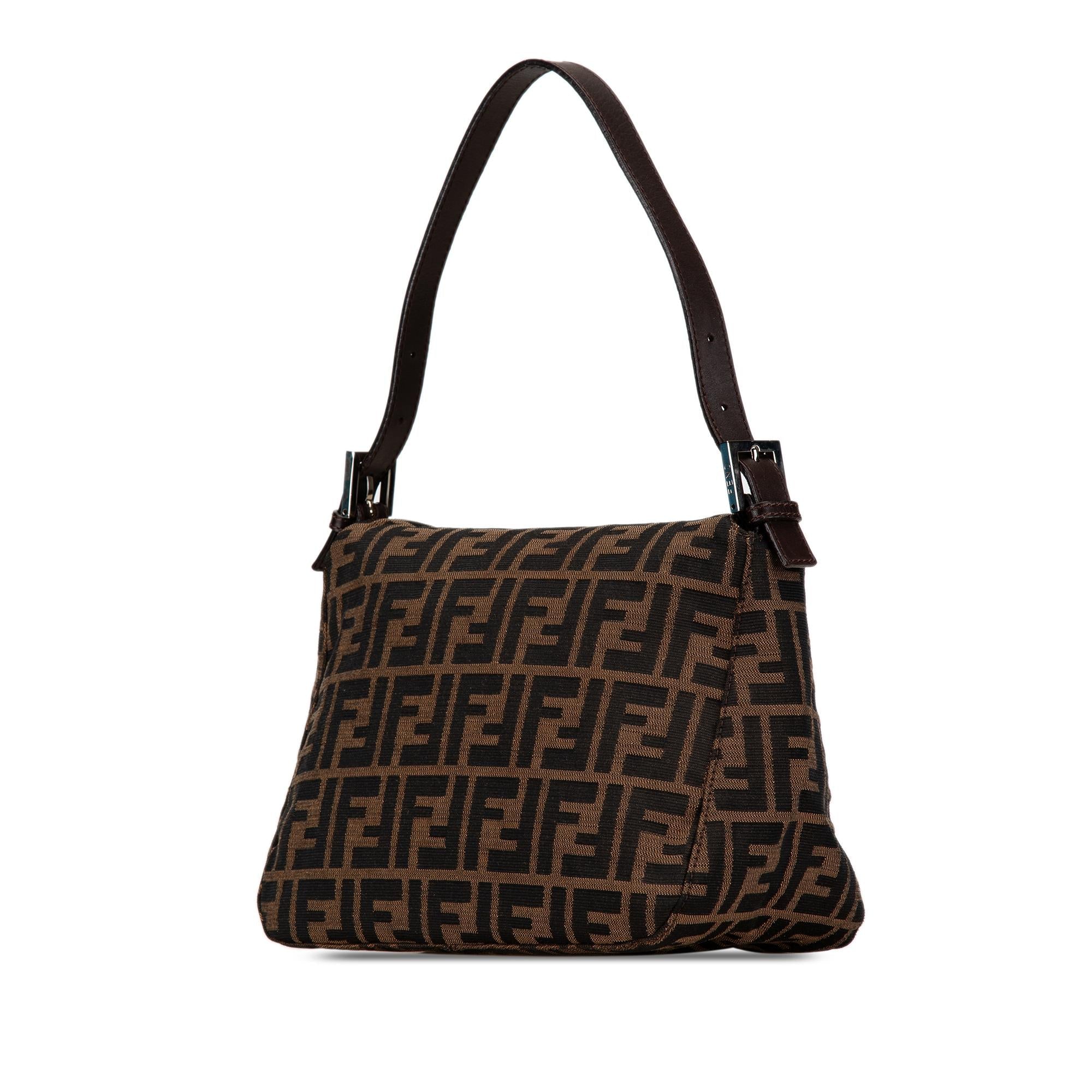 Fendi Zucca Canvas Double Flap Shoulder Bag (SHG-ulez5F)