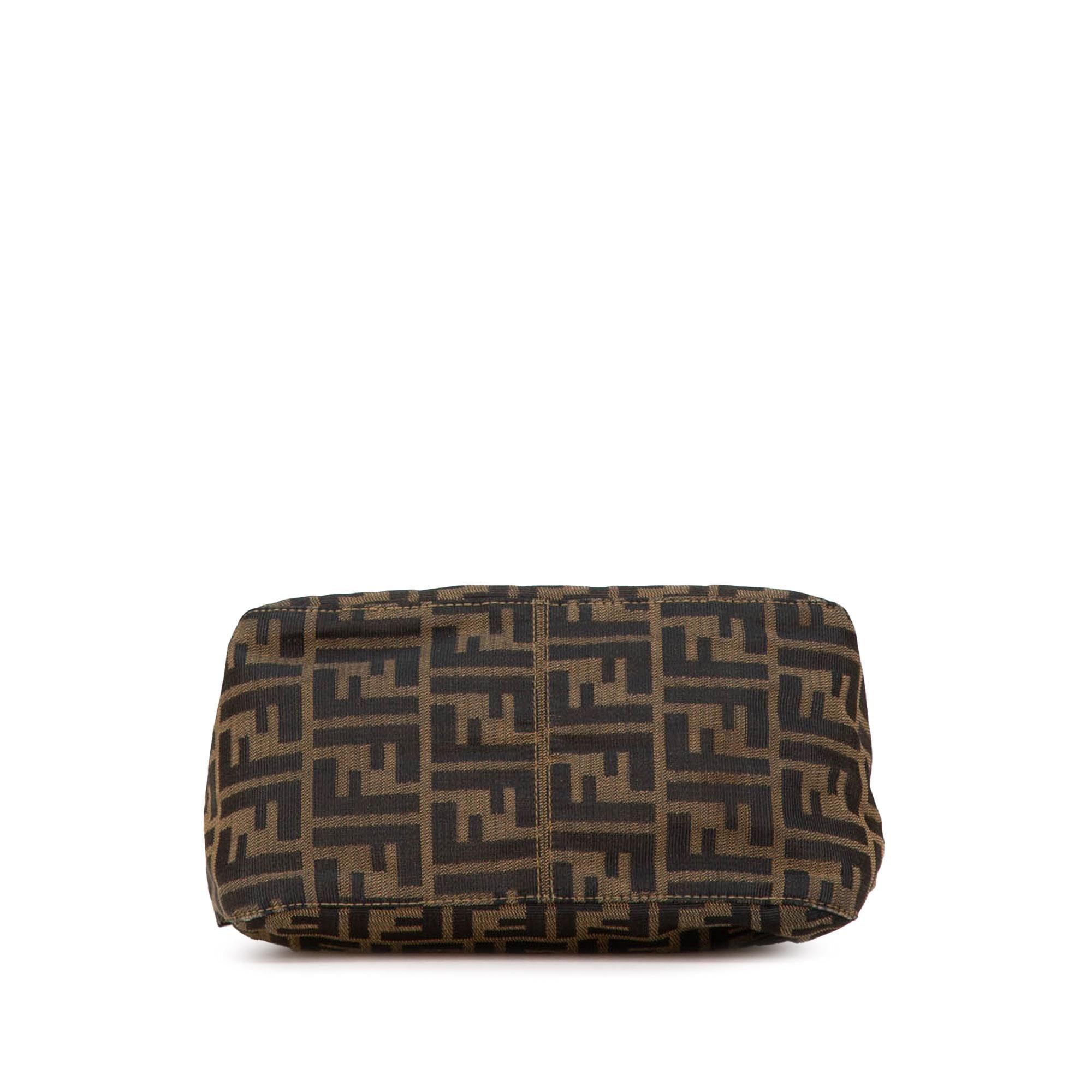 Fendi Zucca Canvas Double Flap Shoulder Bag (SHG-yawuvE)