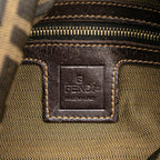 Fendi Zucca Canvas Double Flap Shoulder Bag (SHG-yawuvE)
