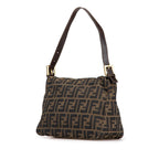 Fendi Zucca Canvas Double Flap Shoulder Bag (SHG-yawuvE)