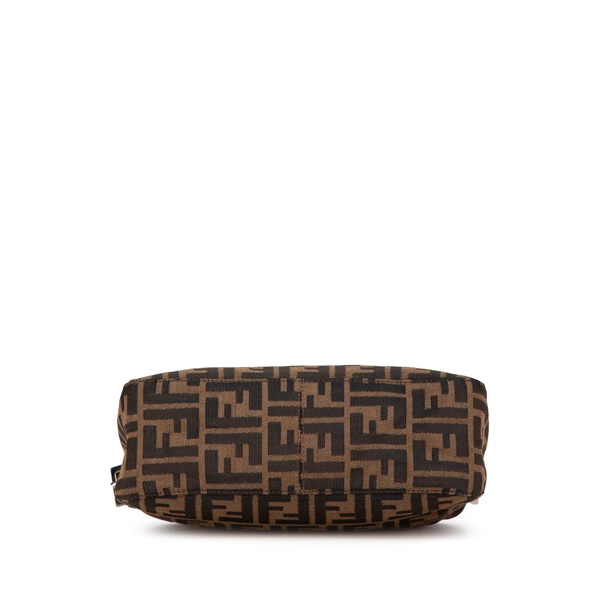 Fendi Zucca Canvas Double Flap Shoulder Bag (SHG-jvqpSt)