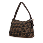 Fendi Zucca Canvas Double Flap Shoulder Bag (SHG-jvqpSt)