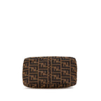 Fendi Zucca Canvas Double Flap Shoulder Bag