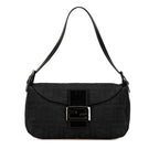 Fendi Zucca Canvas Double Flap Shoulder Bag
