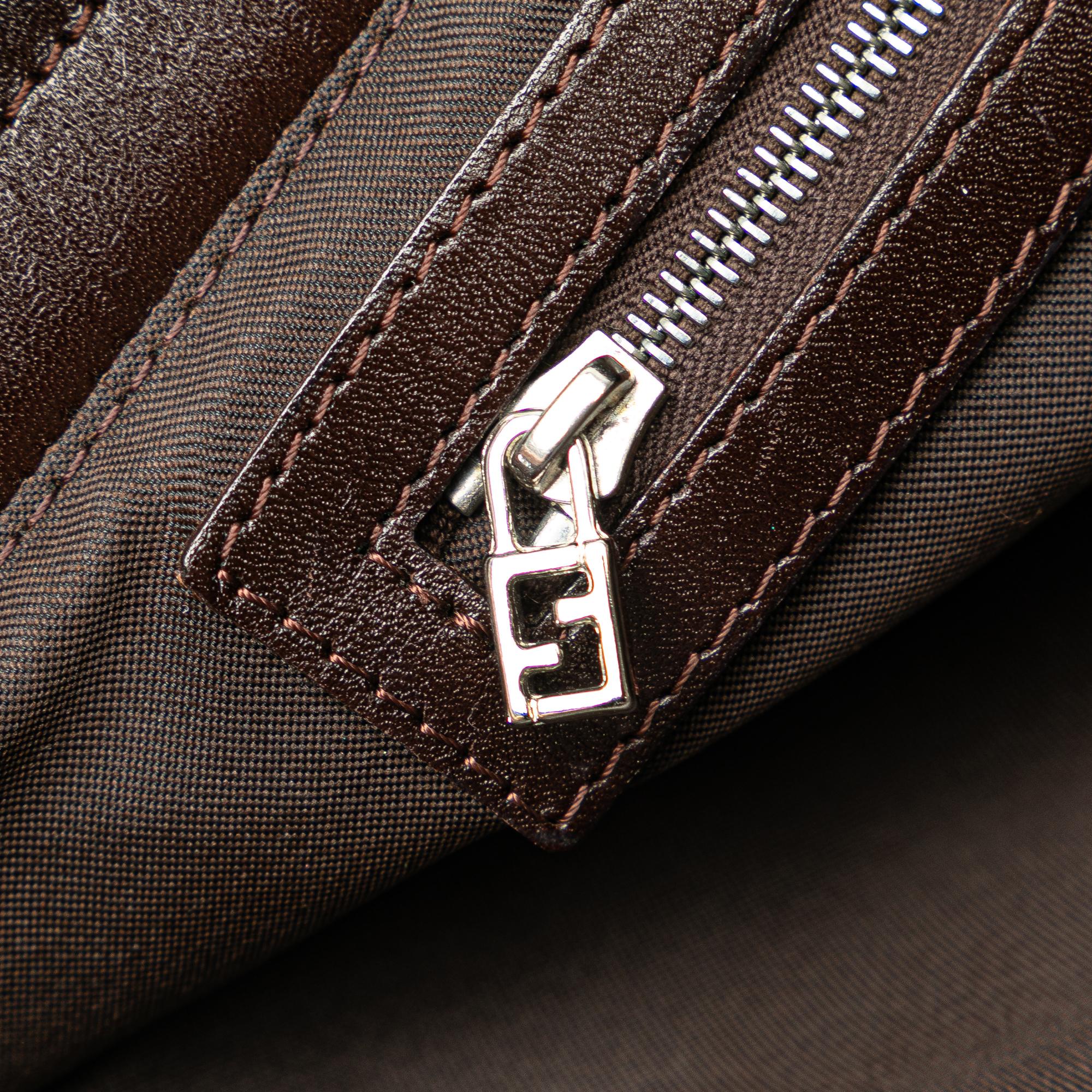 Fendi Zucca Canvas Flap Shoulder Bag (SHG-PNNTeW)