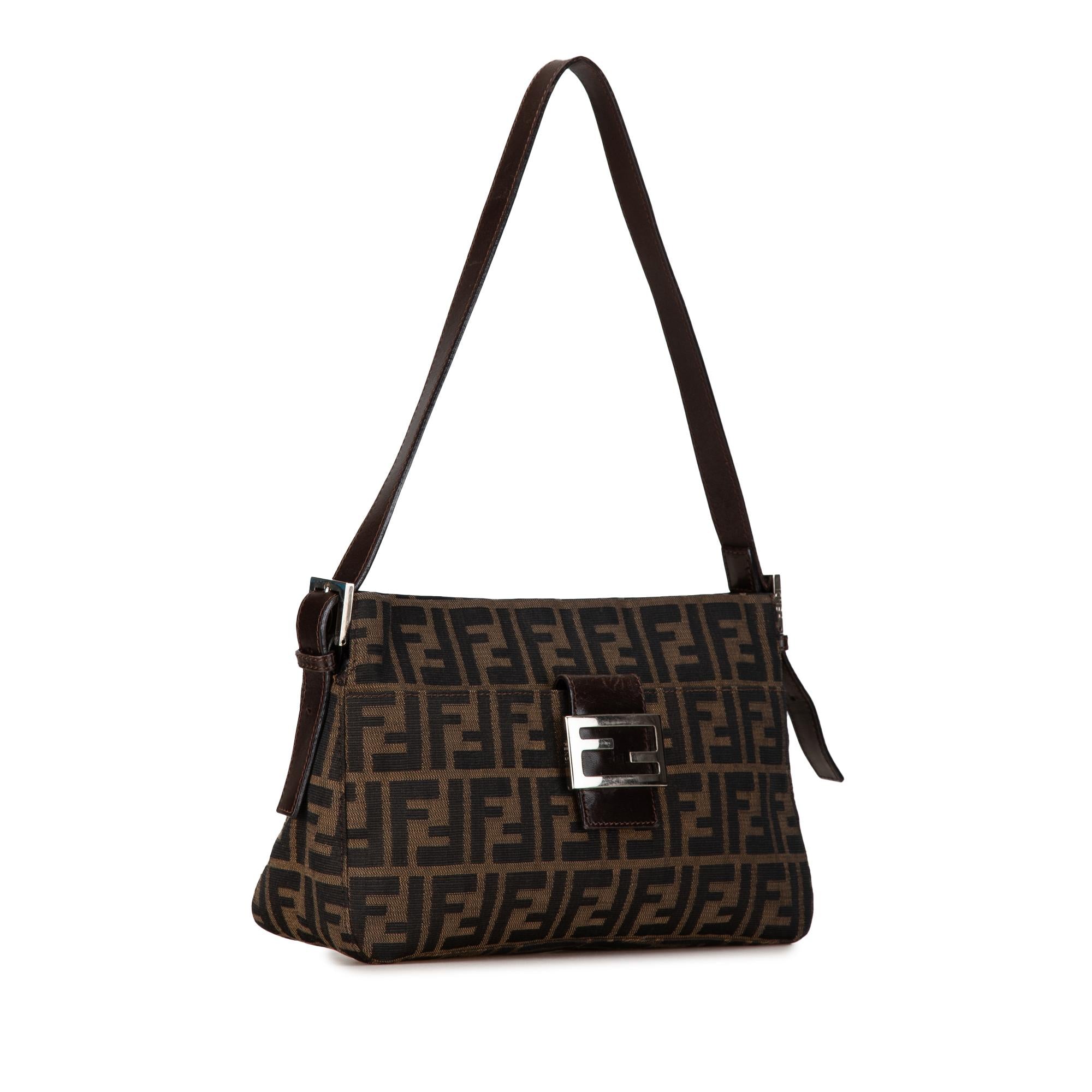 Fendi Zucca Canvas Flap Shoulder Bag (SHG-PNNTeW)