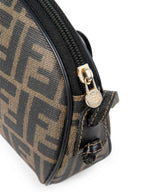 Fendi Zucca Canvas Leather Messenger Bag Brown