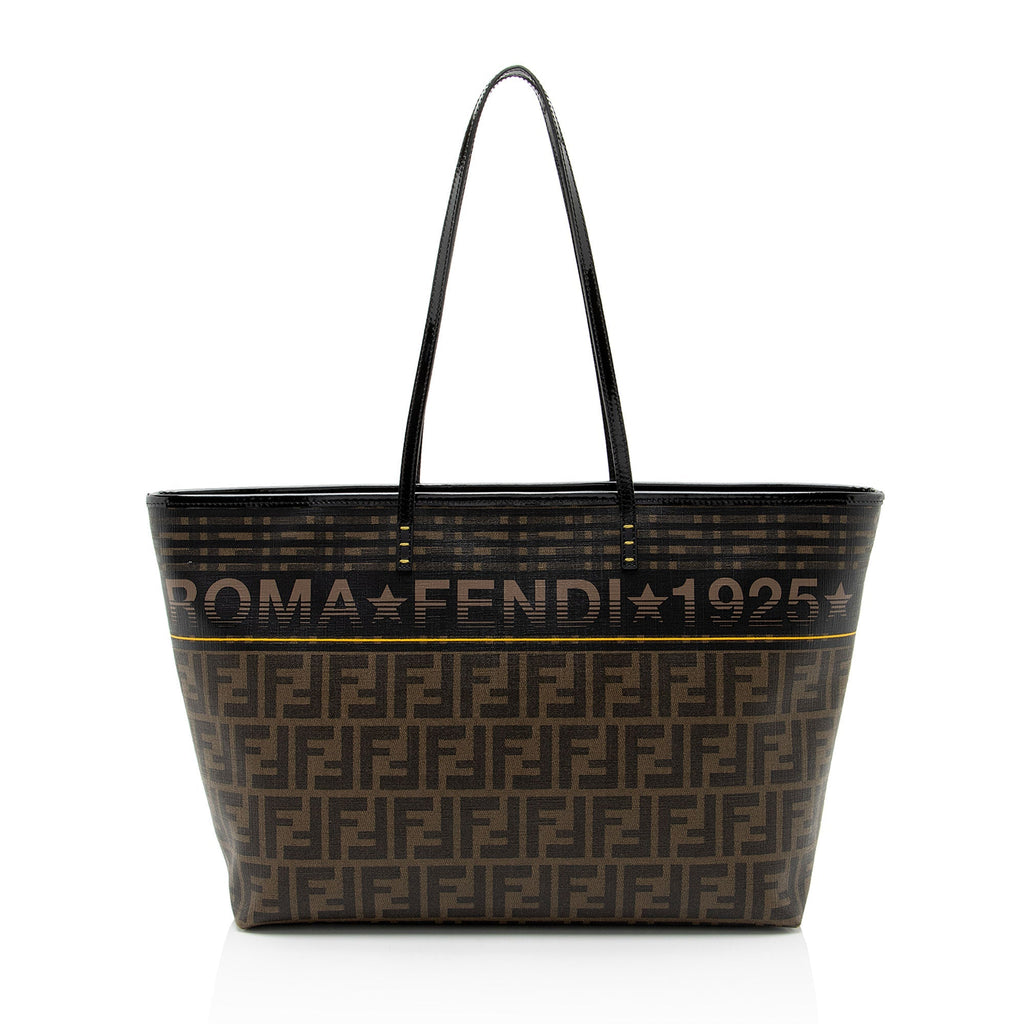 Fendi Zucca Canvas Logo Medium Roll Tote (SHF-U2XZrj)