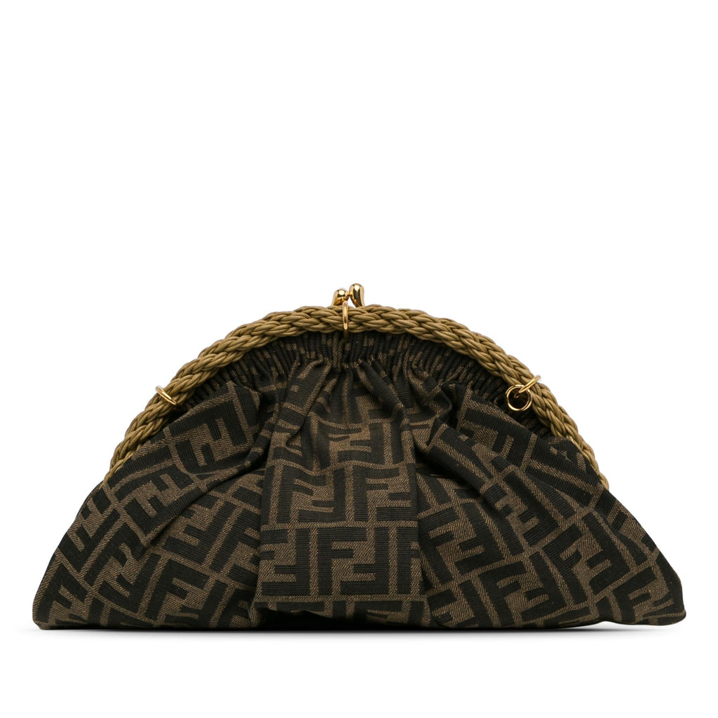 Fendi Zucca Canvas Shell Clutch (SHG-EBnBJ0)