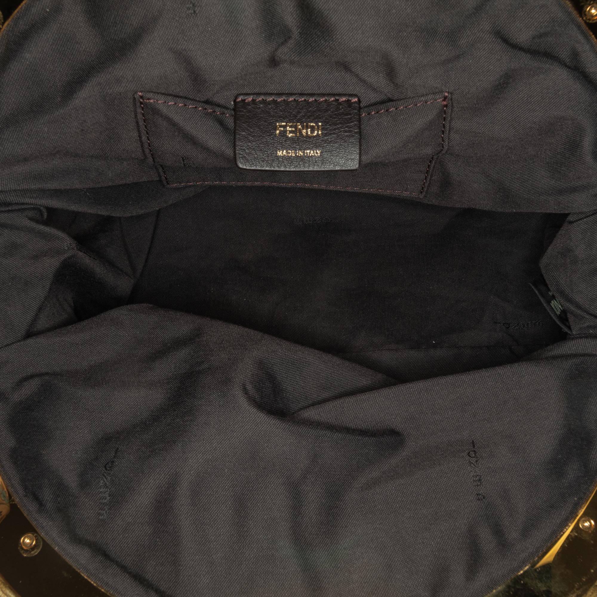 Fendi Zucca Canvas Shell Clutch (SHG-8ur43S)