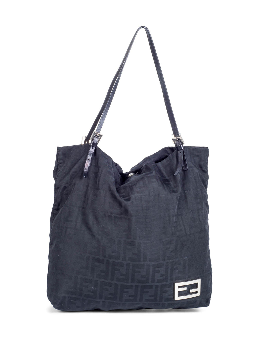 Fendi Zucca Canvas Top Handle Shopper Bag Black