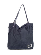 Fendi Zucca Canvas Top Handle Shopper Bag Black
