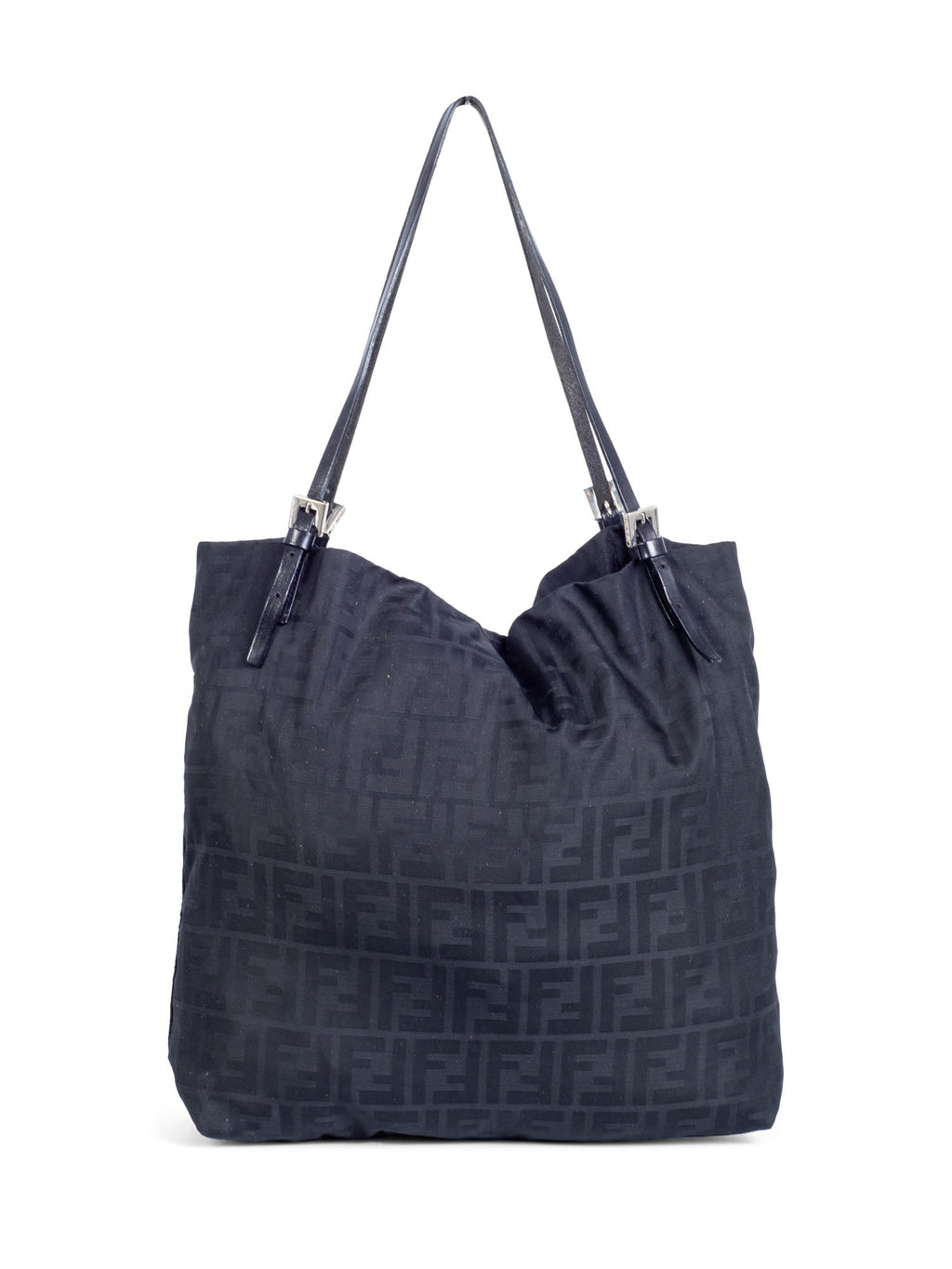 Fendi Zucca Canvas Top Handle Shopper Bag Black