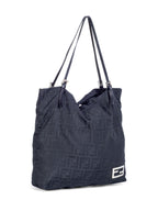 Fendi Zucca Canvas Top Handle Shopper Bag Black