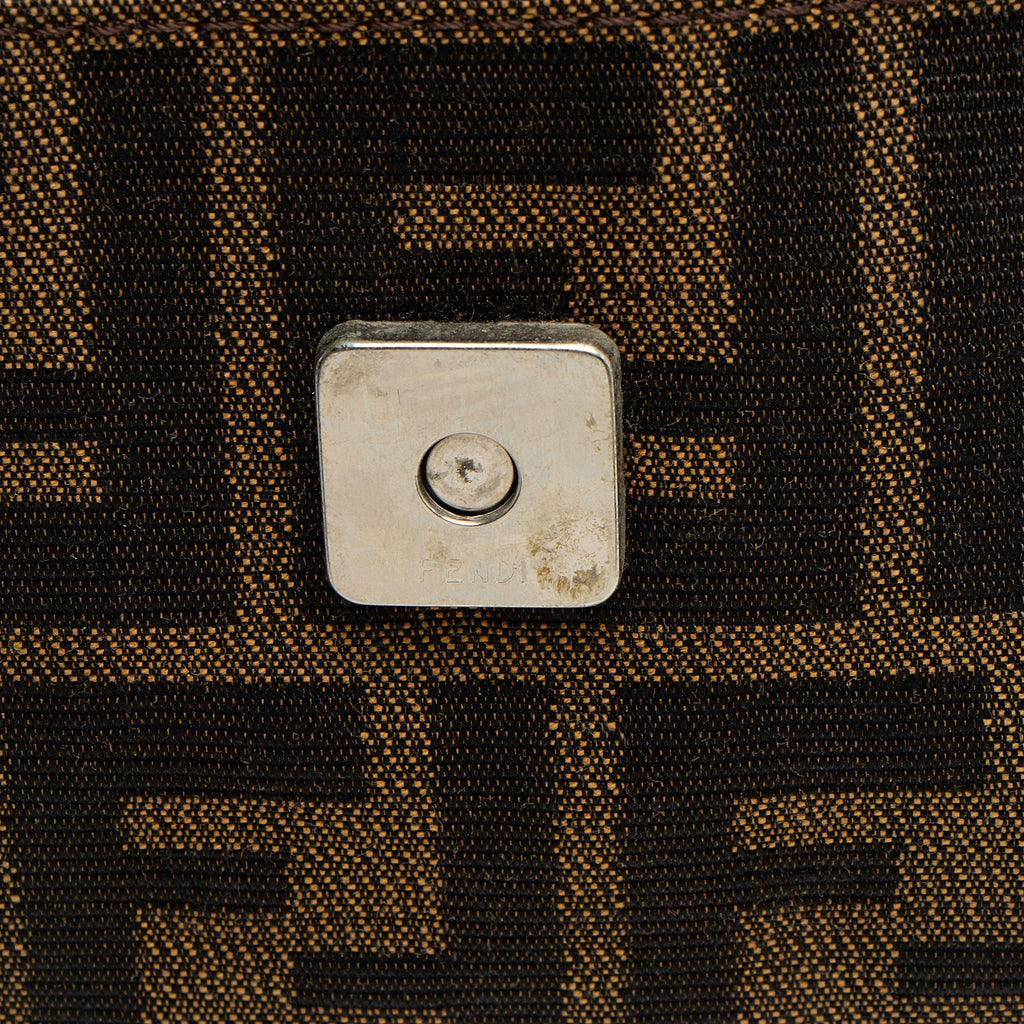 Fendi Zucca Zip Top Shoulder Bag (SHF-RhBEmx)