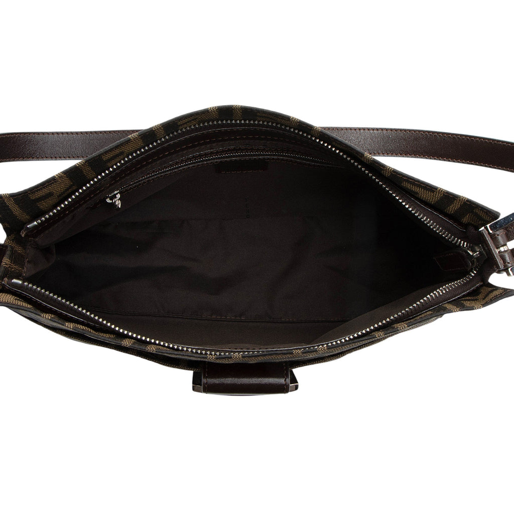 Fendi Zucca Zip Top Shoulder Bag (SHF-RhBEmx)