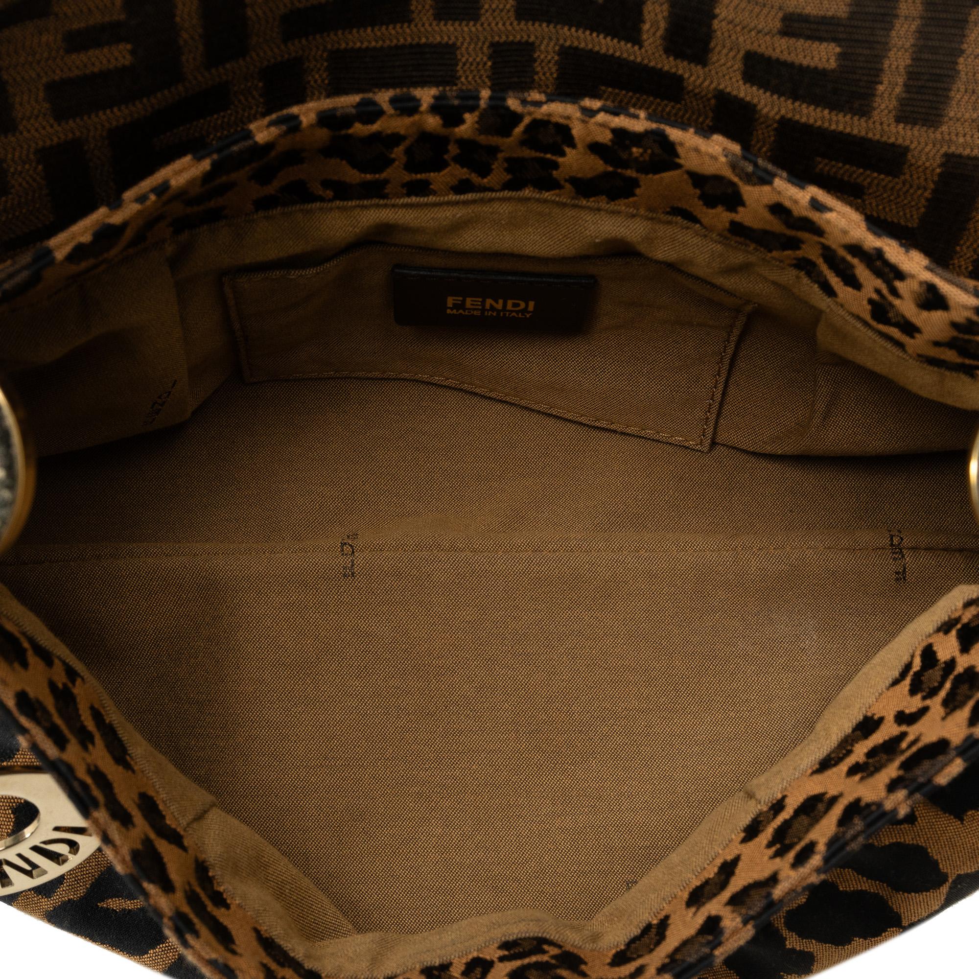 Fendi Zucca Chef Leopard Shoulder Bag (SHG-BxdWir)