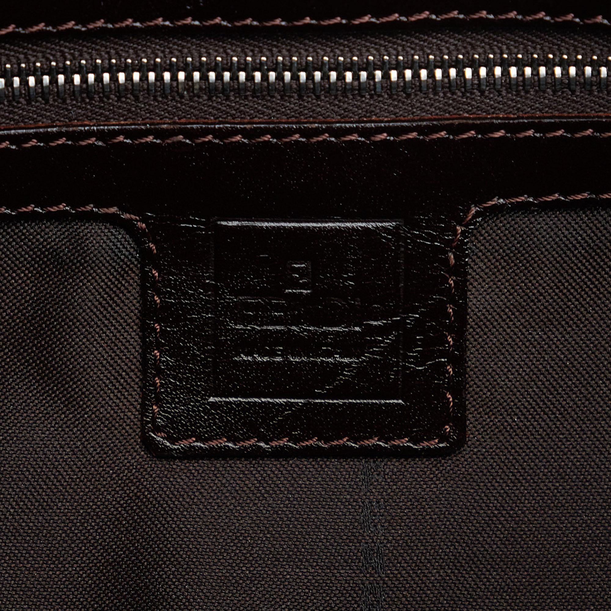 Fendi Zucca Double Flap Canvas Baguette (SHG-xPKfDO)