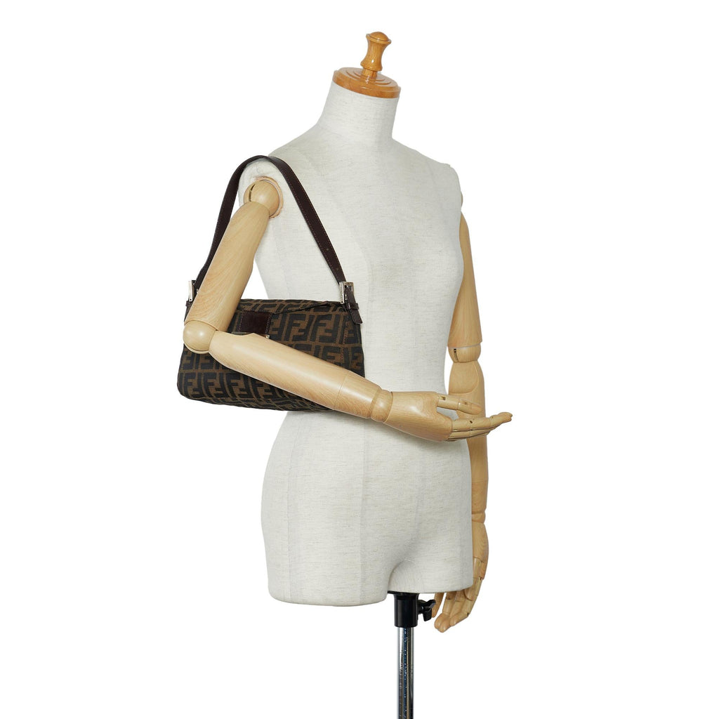 Fendi Zucca Double Flap Canvas Baguette (SHG-xPKfDO)