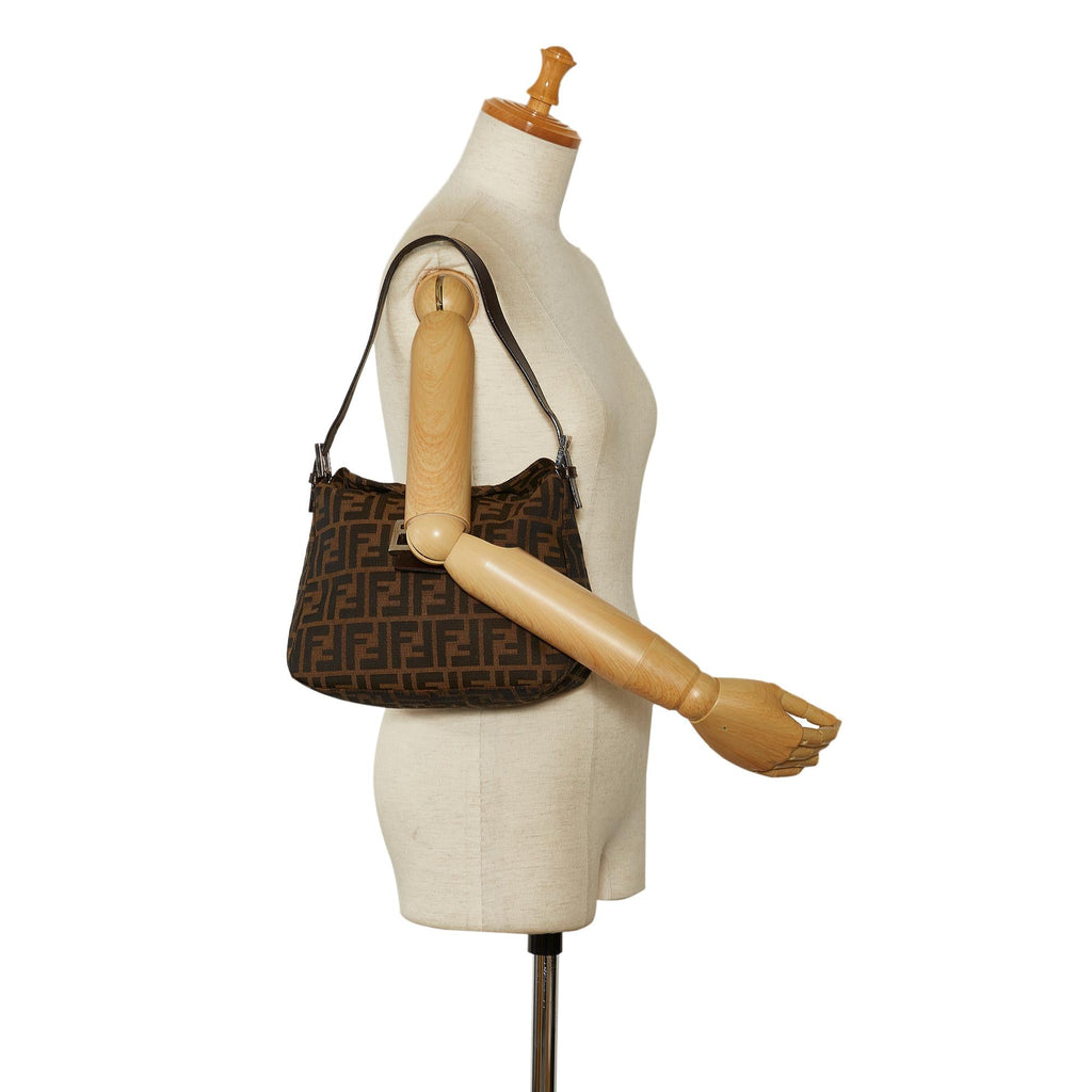 Fendi Zucca Double Flap Shoulder Bag (SHG-dEDjEu)