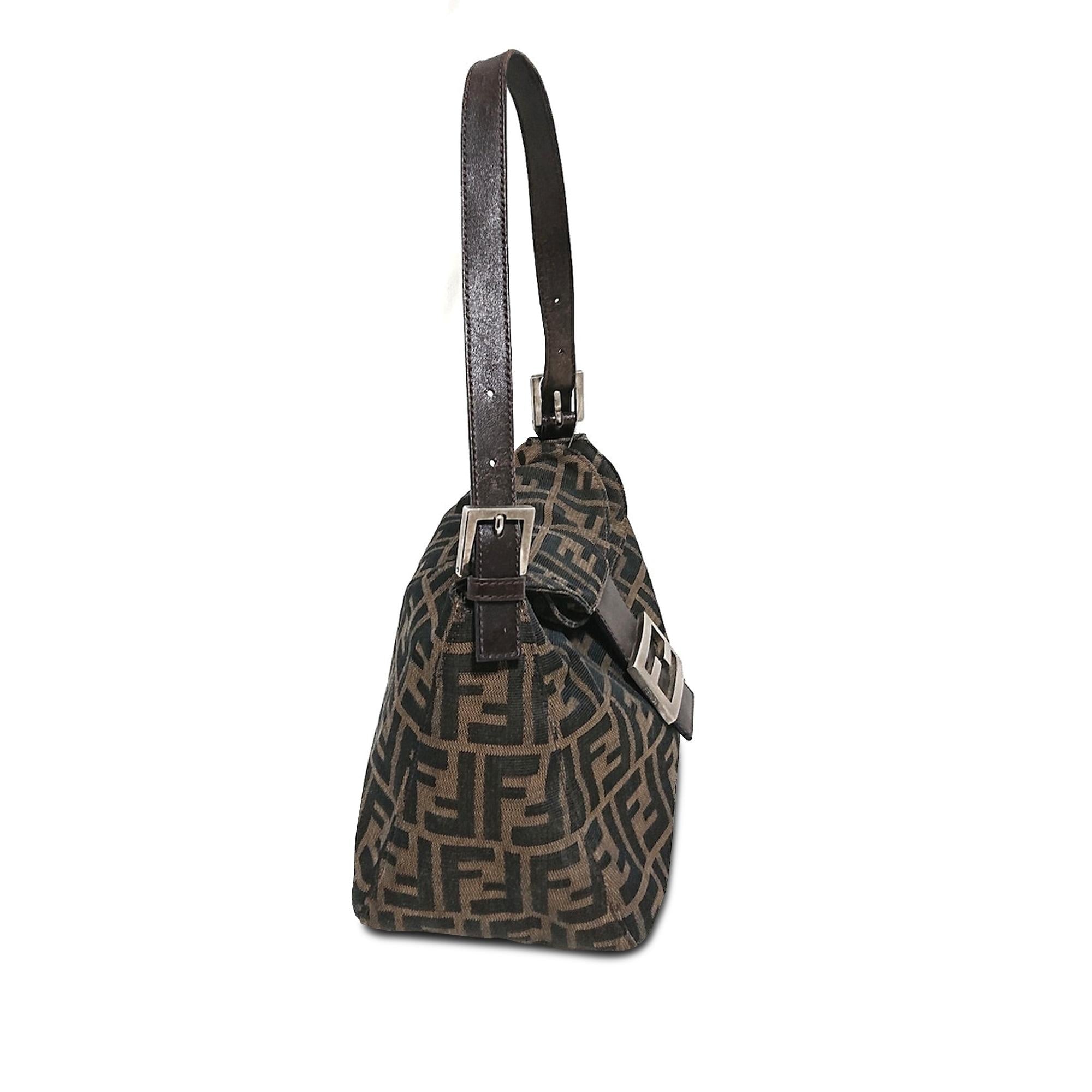 Fendi Zucca Double Flap Shoulder Bag (SHG-t9jLYo)