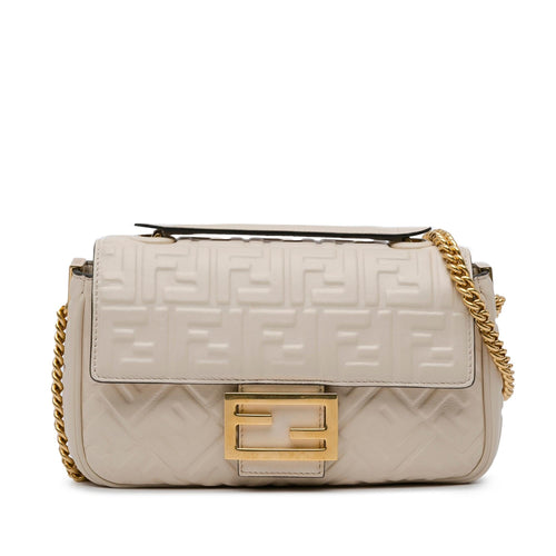 Fendi Zucca Embossed Chain Midi Baguette (SHG-InpXQw)