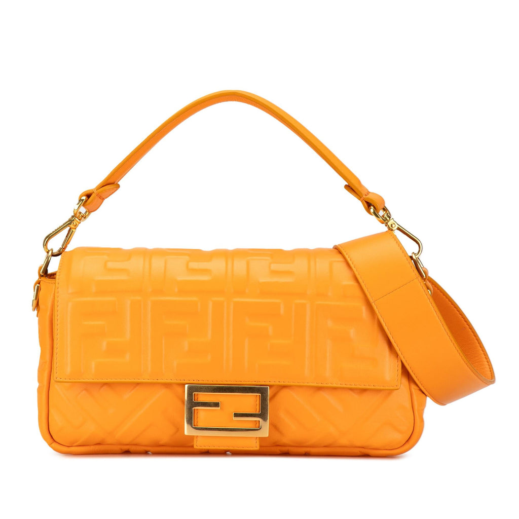 Fendi Zucca Embossed Leather Baguette Satchel (SHG-MbmqD4)