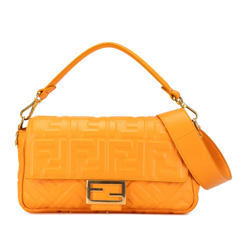 Fendi Zucca Embossed Leather Baguette Satchel (SHG-MbmqD4)