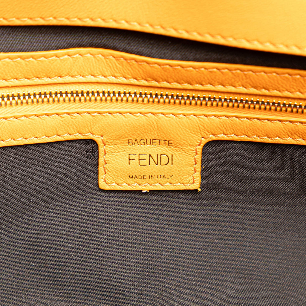 Fendi Zucca Embossed Leather Baguette Satchel (SHG-MbmqD4)