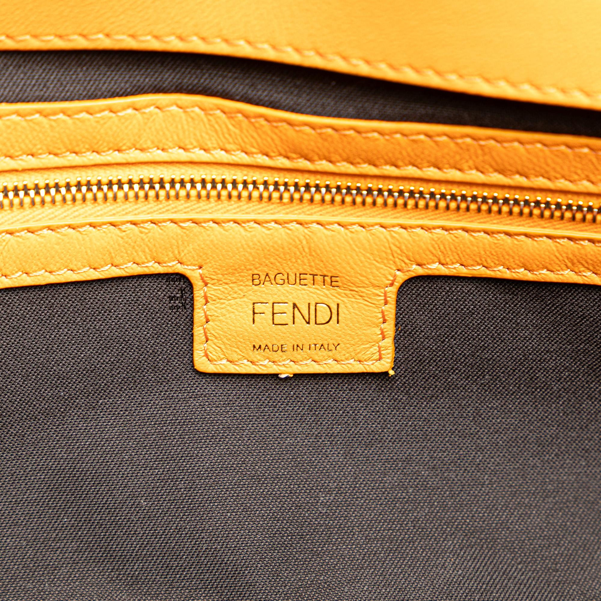 Fendi Zucca Embossed Leather Baguette Satchel (SHG-MbmqD4)
