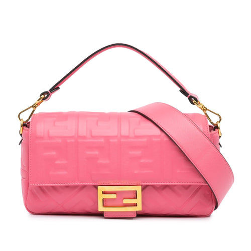 Fendi Zucca Embossed Leather Baguette Satchel (SHG-HnRyP4)
