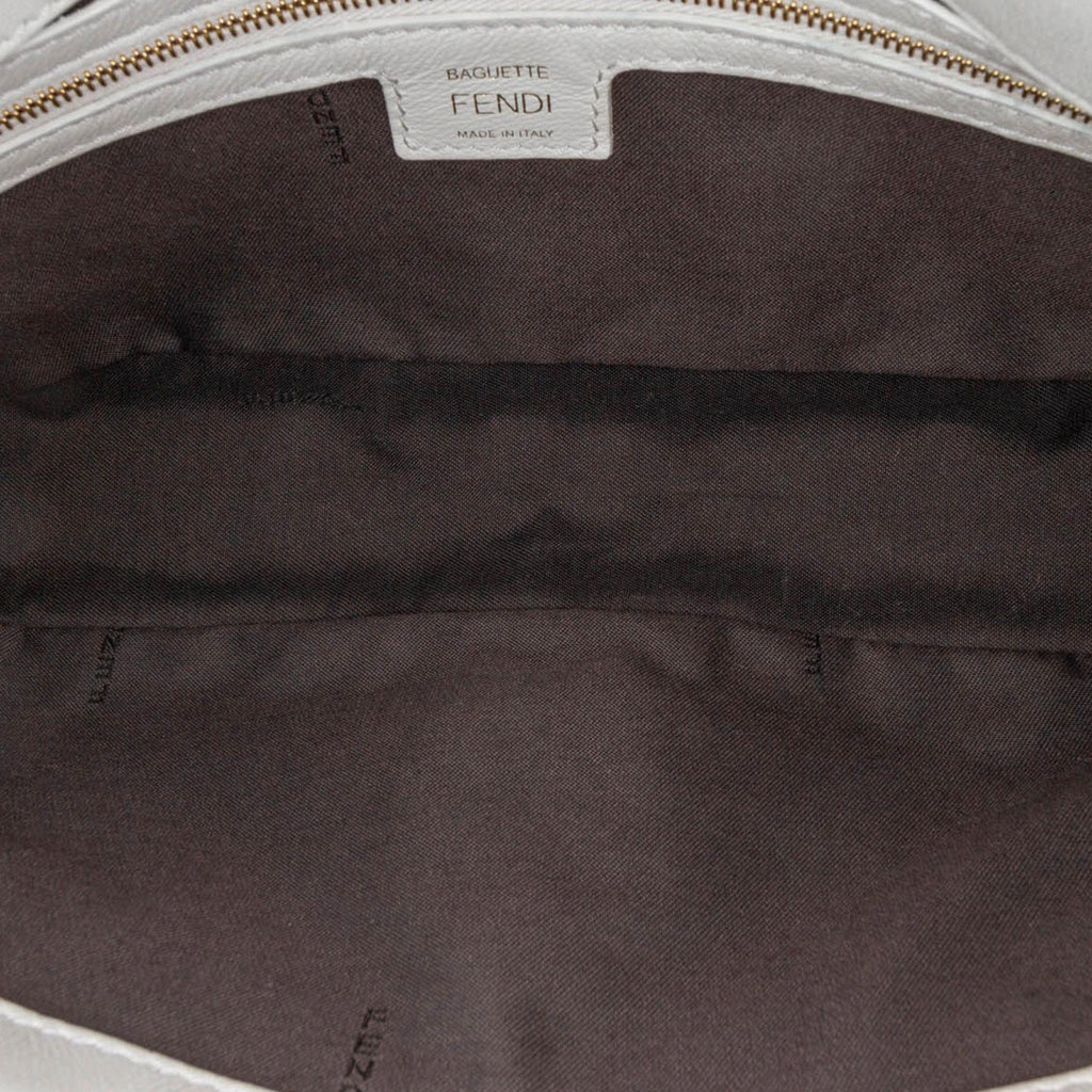 Fendi Zucca Embossed Leather Baguette Satchel (SHG-sozXYL)