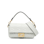 Fendi Zucca Embossed Leather Baguette Satchel (SHG-sozXYL)