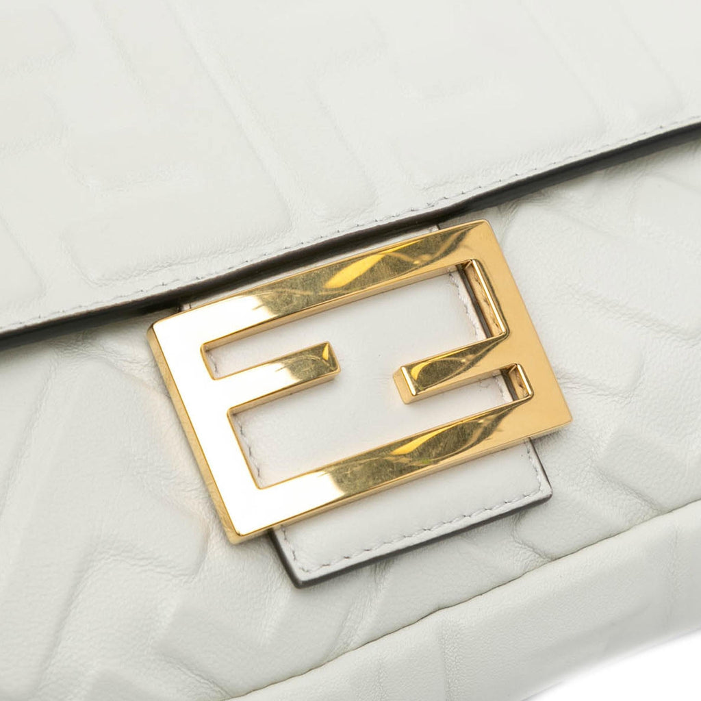 Fendi Zucca Embossed Leather Baguette Satchel (SHG-sozXYL)