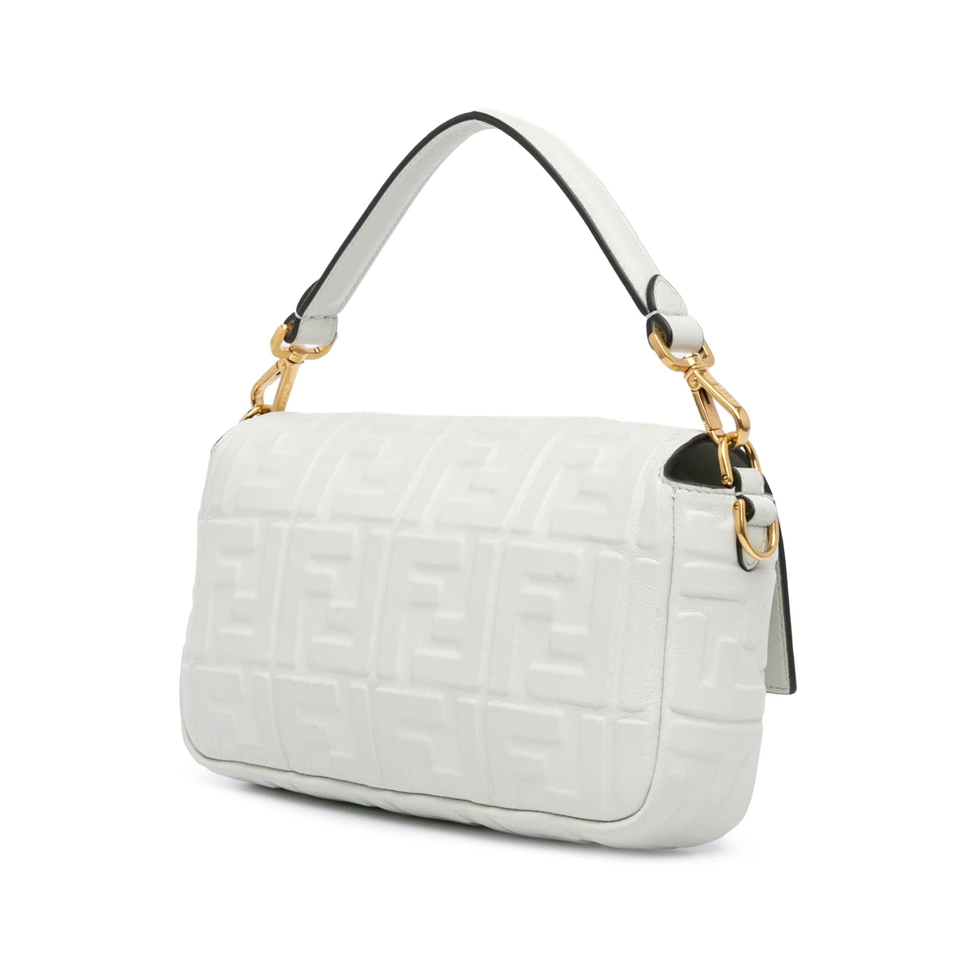 Fendi Zucca Embossed Leather Baguette Satchel (SHG-sozXYL)