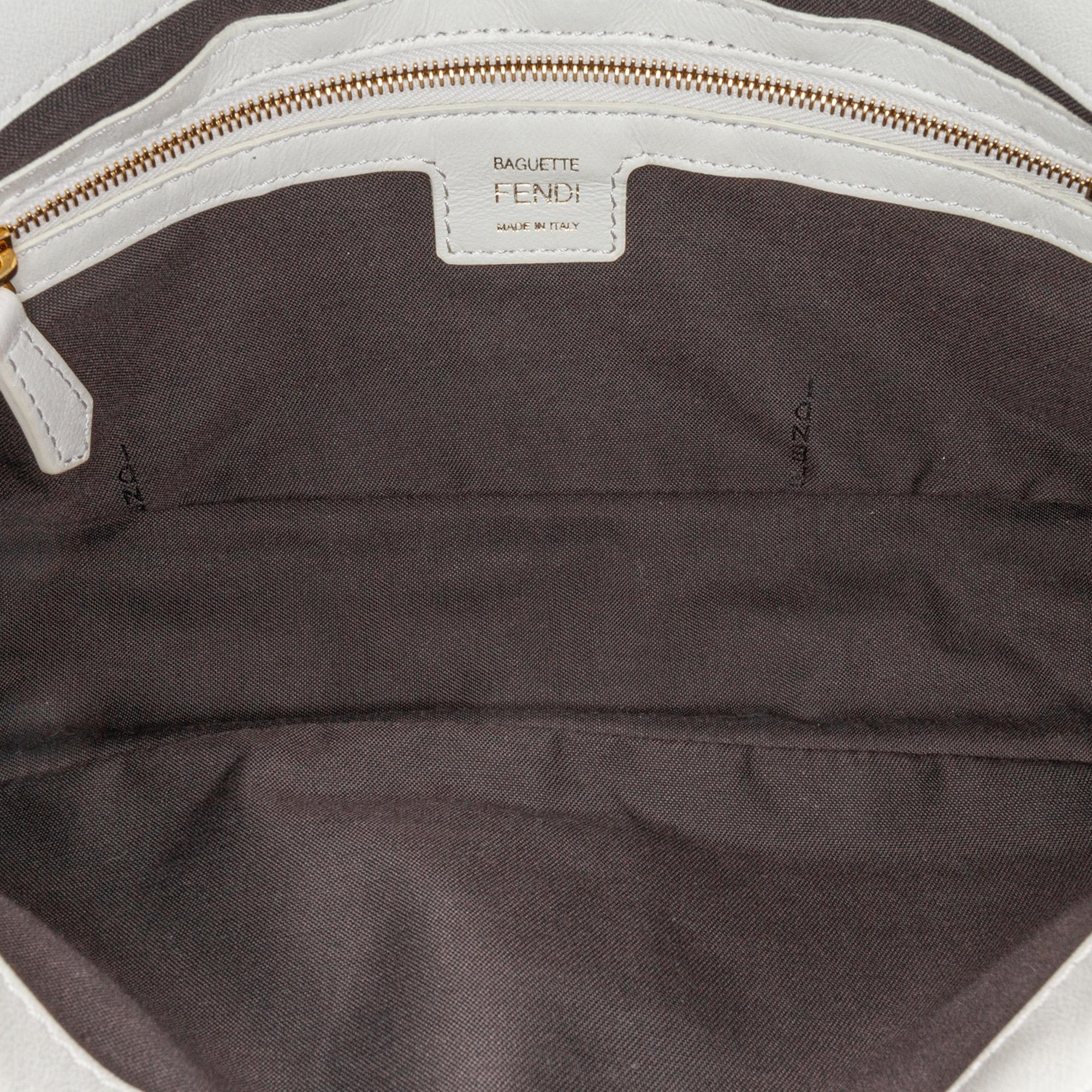 Fendi Zucca Embossed Leather Baguette Satchel (SHG-ex1bOT)