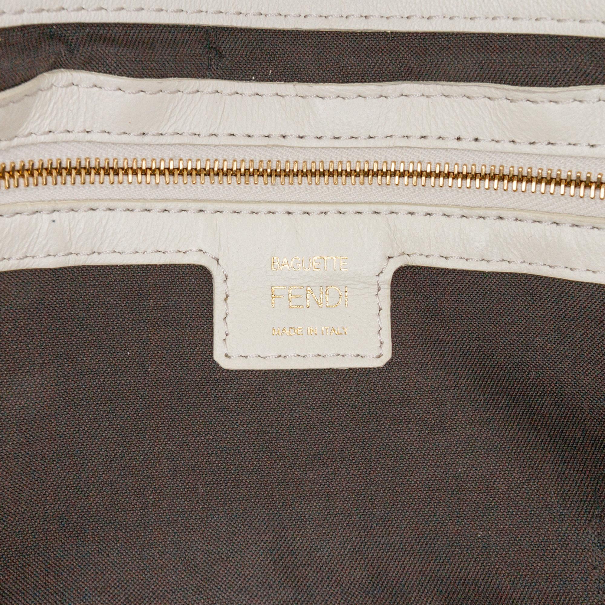 Fendi Zucca Embossed Leather Baguette Satchel (SHG-ex1bOT)