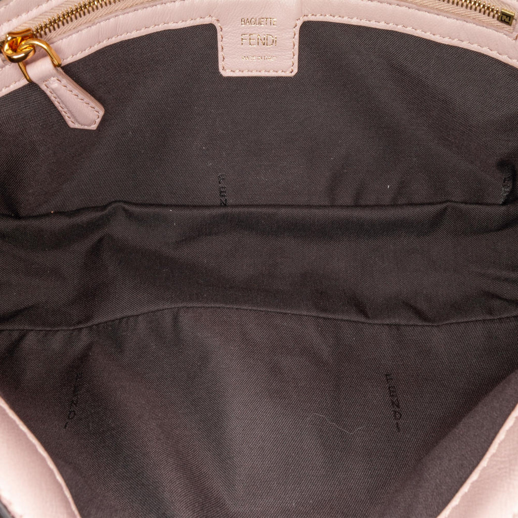 Fendi Zucca Embossed Leather Baguette Satchel