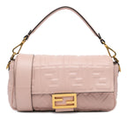 Fendi Zucca Embossed Leather Baguette Satchel