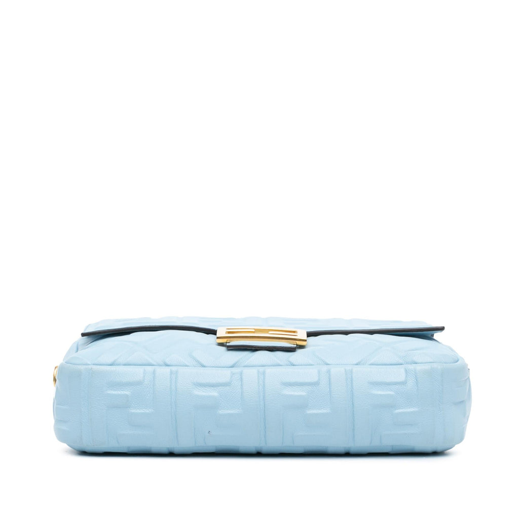 Fendi Zucca Embossed Leather Baguette Satchel