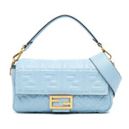 Fendi Zucca Embossed Leather Baguette Satchel